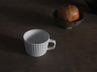 手工竖条纹咖啡杯——脂白