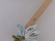 蓝色植物陶瓷手作胸针