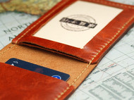 手工制作 真皮 两折式卡夹卡包驾照夹证件夹