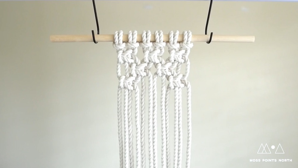 入门级绳编视频教程：多种结绳方法的综合运用编织挂毯