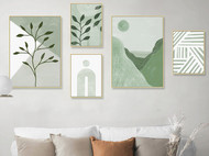 绿意盎然的抽象风绿色植物家居装饰画挂画壁画