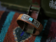 集点手作坊 手工皮具原色意大利 手工银饰 印第安阿美咔叽皮手环