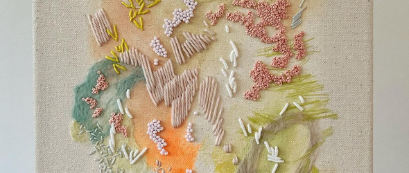 刺绣、羊毛和手绘构建的抽象风格混合媒介绘画 | Jessie MacLeod