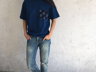 古法植物蓝染刺子绣贴兜T恤-独立设计师品牌[荒腔] 