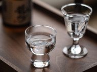 日本进口东洋佐佐木富士山梅竹玻璃杯清酒杯白酒杯