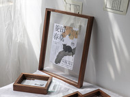 黑胡桃木榫卯工艺透明植物标本相框装饰画框