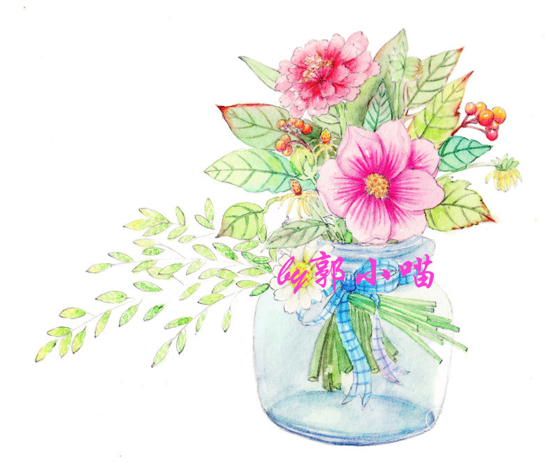 8张手绘水彩花瓶 Kiinii App
