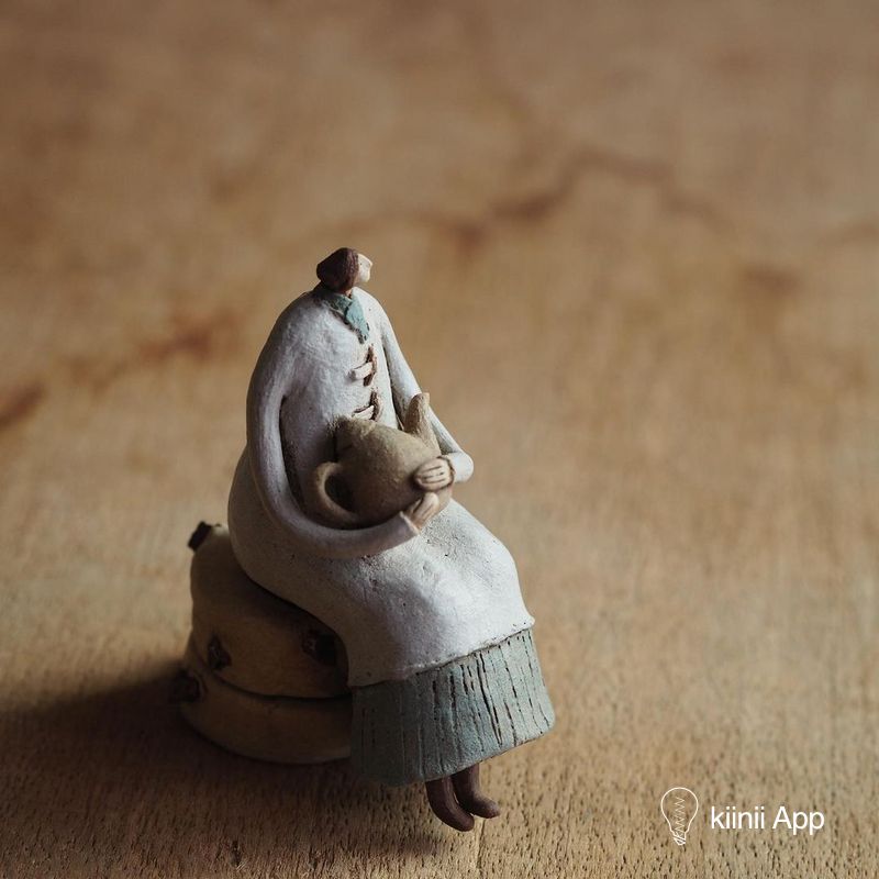 素材陶器磁器木村悠希 小人 陶人形 - 置物
