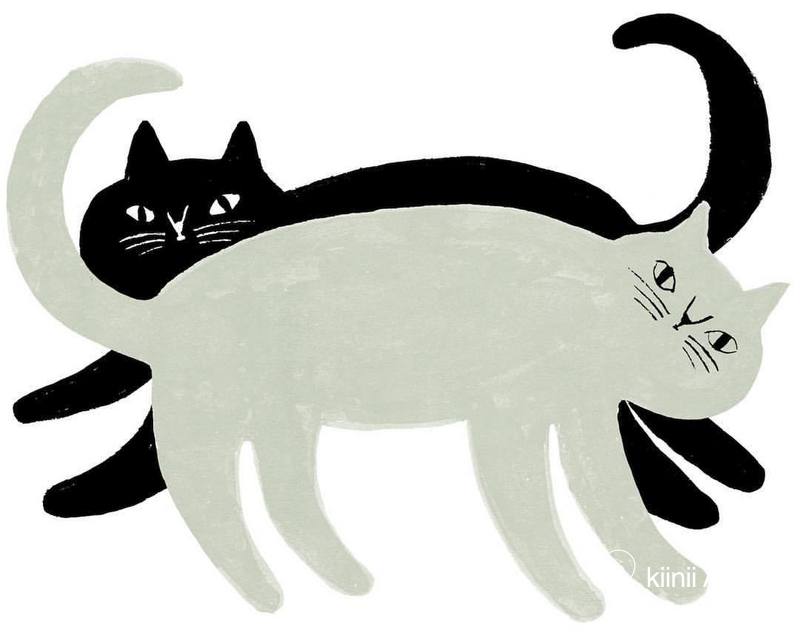 憨态可掬的猫咪们日本插画家津岛タカシ的版画作品欣赏