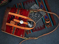 集点手作坊 手工皮具纳瓦霍印第安 美国进口羊毛毯子挎包 托特包