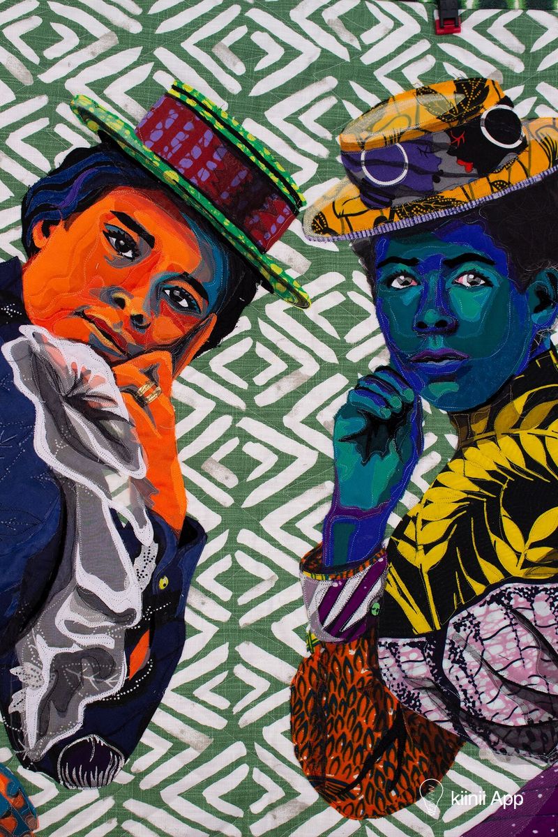 色彩斑斓的布艺黑人肖像美国艺术家bisabutler的布艺拼贴画