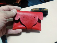 日韩风 小象卡包 零钱包 红色是托斯卡纳摔纹，棕色是油蜡皮。