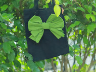 绿色蝴蝶结小帆布包