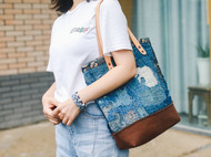 日本古布褴褛风拼布手提包
