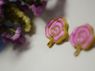 自在小腰原创设计中国花扣玫瑰饰品可定制为项链或耳环