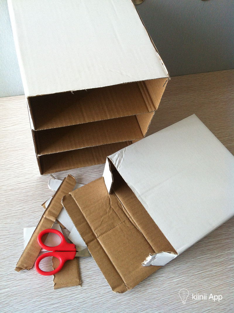 纸盒版三层收纳盒制作教程
