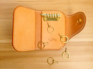 手工创意多脂植鞣革钥匙包 手工钥匙卡套 蝴蝶皮革手作出品