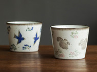 日本进口美浓烧陶瓷手握杯茶杯