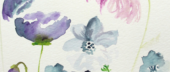 基础水彩画入门教程 ： 手绘一张清新美好的花卉卡片