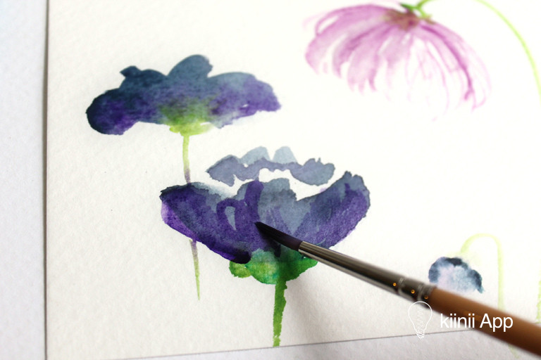 基础水彩画入门教程 手绘一张清新美好的花卉卡片 Kiinii App