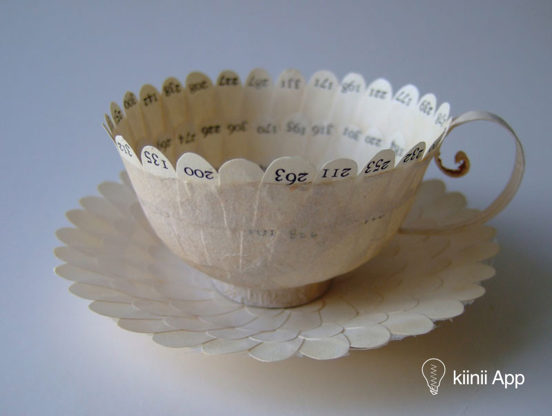 瑞典艺术家cecilialevy的纸艺作品用旧书做的纸碗